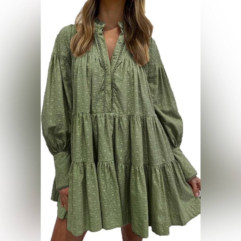 Green ruffle sundress
